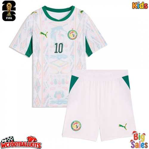 Senegal Sadio Mane #10 Replica Home Stadium Kit for Kids World Cup 2026 Short Sleeve (+ pants)